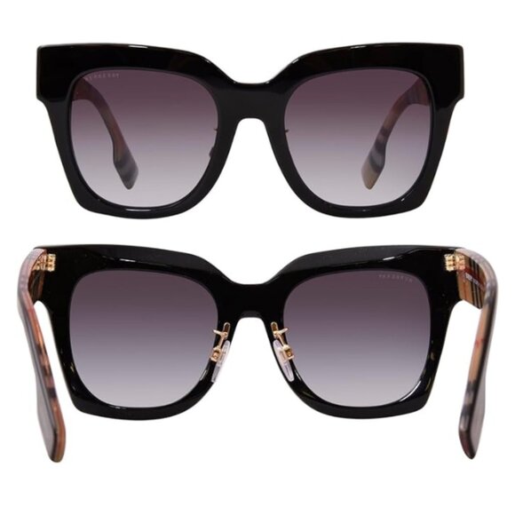 New BURBERRY Sunglasses BE 4364 F 39428G Kitty Black Grey Gradient $450 - Picture 6 of 7